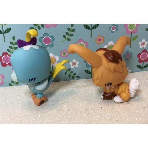 Auth Littlest Pet Shop # 2461 2462 Rare Caramel Angora Rabbit & Blue Quail Set - Picture 3 of 3